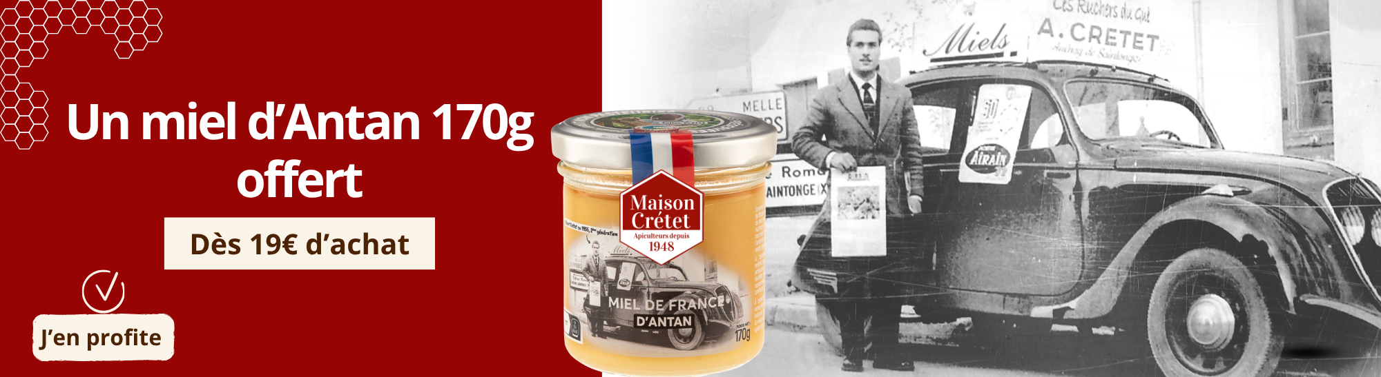 Miel d'Antan 170g offert dès 19€ d'achat 